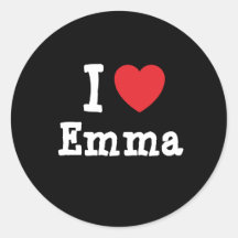 I love Emma heart T-Shirt Round Stickers