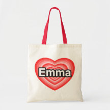 I love Emma. I love you Emma. Heart Bag