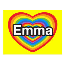 I love Emma. I love you Emma. Heart Post Cards
