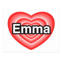 I love Emma. I love you Emma. Heart Postcard