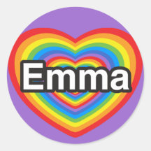 I love Emma. I love you Emma. Heart Stickers