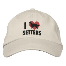 I Love English Setters Embroidered Hat