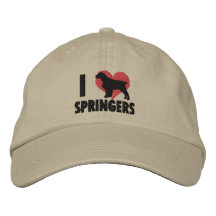 I Love English Springers Embroidered Hat