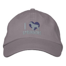 I Love English Springers Embroidered Hat (Storm)