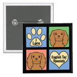 I Love English Toy Spaniels Button