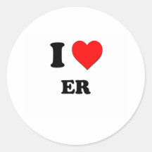 I love Er Round Stickers