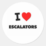 I love Escalators Round Stickers