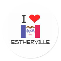 I Love ESTHERVILLE Iowa Sticker