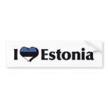 I Love Estonia Flag Bumper Sticker