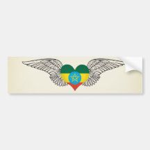 I Love Ethiopia -wings Bumper Sticker
