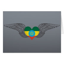 I Love Ethiopia -wings Greeting Cards