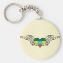 I Love Ethiopia -wings Keychain