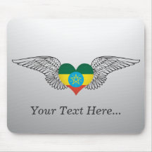 I Love Ethiopia -wings Mouse Pads