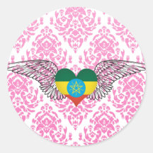 I Love Ethiopia -wings Stickers