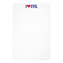 I Love Evil Customized Stationery