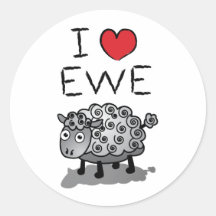 I Love Ewe! Valentines Day Stickers