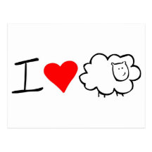 I love ewe (you) postcard
