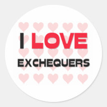 I LOVE EXCHEQUERS STICKERS