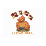 I love Fall Teddy Bear business cards