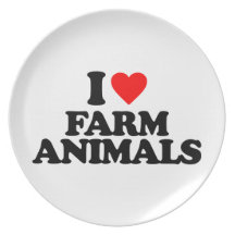 I LOVE FARM ANIMALS DINNER PLATES