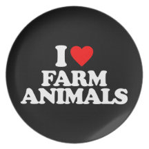 I LOVE FARM ANIMALS PLATE