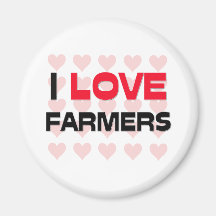 I LOVE FARMERS FRIDGE MAGNETS