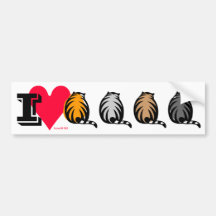 I Love Fat Cats! Bumper Stickers