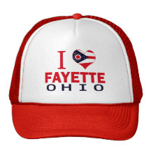 I love Fayette, Ohio Trucker Hats