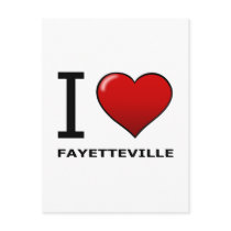 I LOVE FAYETTEVILLE, NC - NORTH CAROLINA POSTCARD