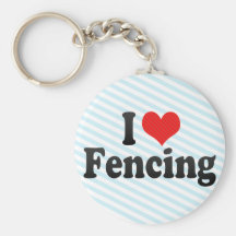 I Love Fencing Keychain