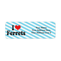 I Love Ferrets Custom Return Address Labels