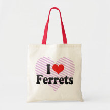 I Love Ferrets Tote Bags