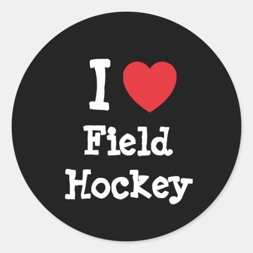 I love Field Hockey heart custom personalized Round Sticker Zazzle