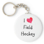 I Love Field Hockey keychains