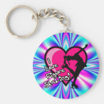 I Love Figure Skating Key Chains - Blue & Pink