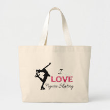 I LOVE Figure Skating, Snowflakes & Skater Bags