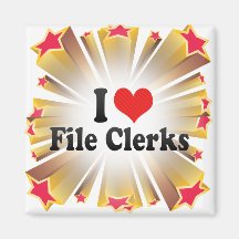 I Love File Clerks Fridge Magnet