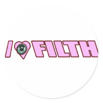 I LOVE FILTH Dub Dubstep Dirty Electro DJ Women's Round Stickers
