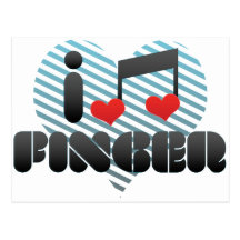 I Love Finger Post Card