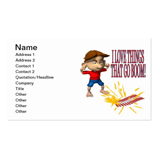 I Love Firecrackers Business Cards