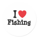 I love Fishing heart custom personalized stickers