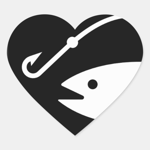 I love Fishing! Heart Sticker