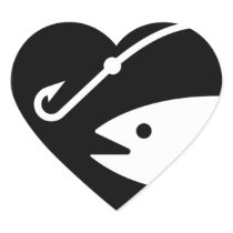 I love Fishing! Heart Sticker