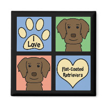 I Love Flat-Coated Retrievers Refrigerator Magnets