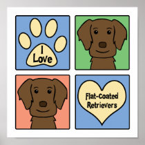 I Love Flat-Coated Retrievers Poster