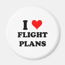 I Love Flight Plans Fridge Magnet