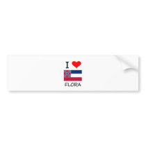 I Love Flora Mississippi Bumper Stickers
