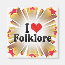 I Love Folklore Magnet