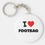 I Love Footbag Keychain