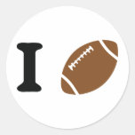 i love football round sticker